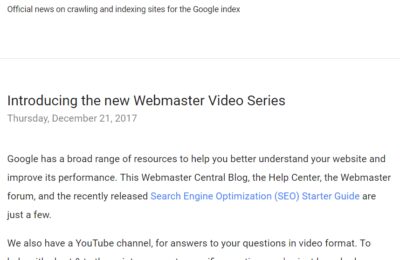 谷歌更新了SEO入门指南文档和视频教程