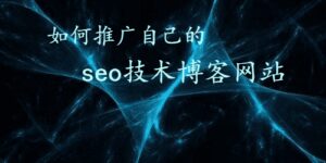 如何推广自己的seo手艺博客网站